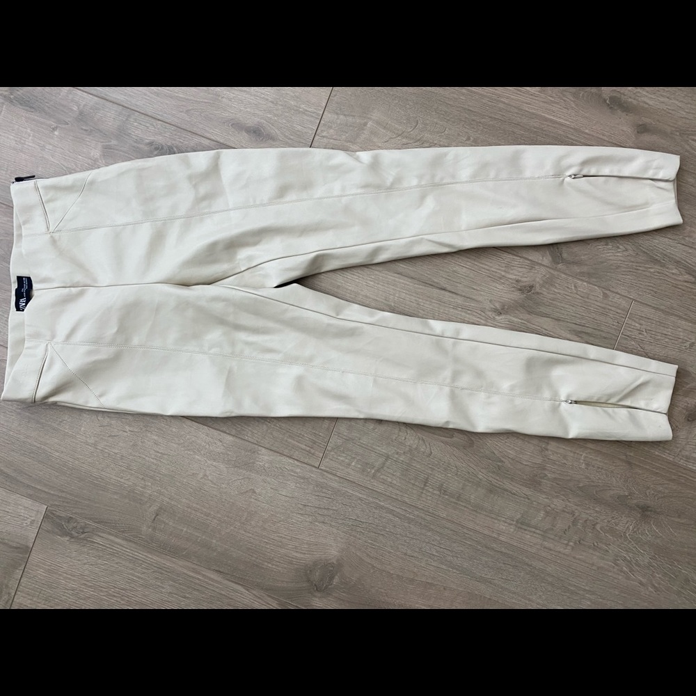 Zara nude leather pants